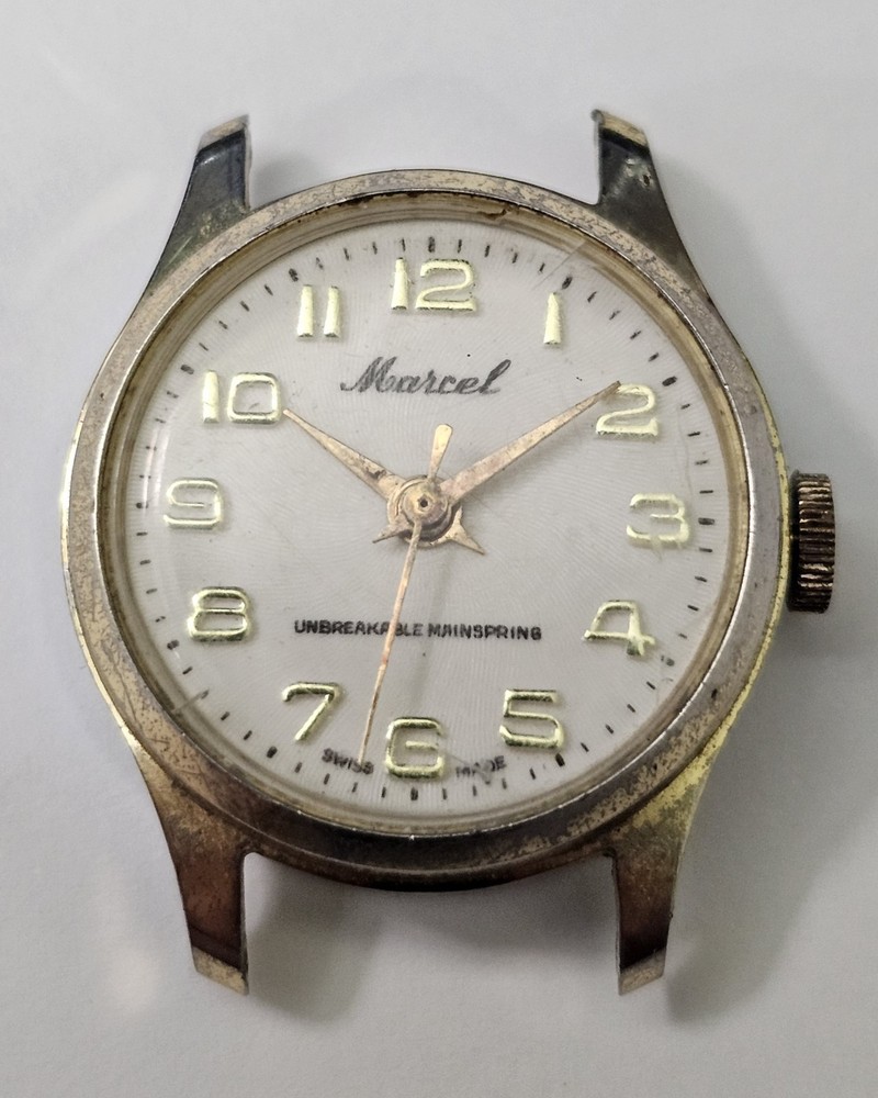 RUNS! 1970’s Marcel Unbreakable Mainspring Swiss Made Unisex Wristwatch READ!
