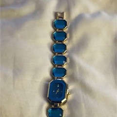 Blue Rectangle Analog Wristwatch Silver Case & Bezel Women’s Dress/Formal