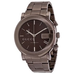 Gucci G-Chronograph Brown Dial Quartz Men’s Watch YA101341 PVD Steel Timepiece