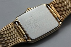 [EXC+5] Seiko Spirit 5E31-5A60 29mm Gold Square Tank Mens Watch From JAPAN
