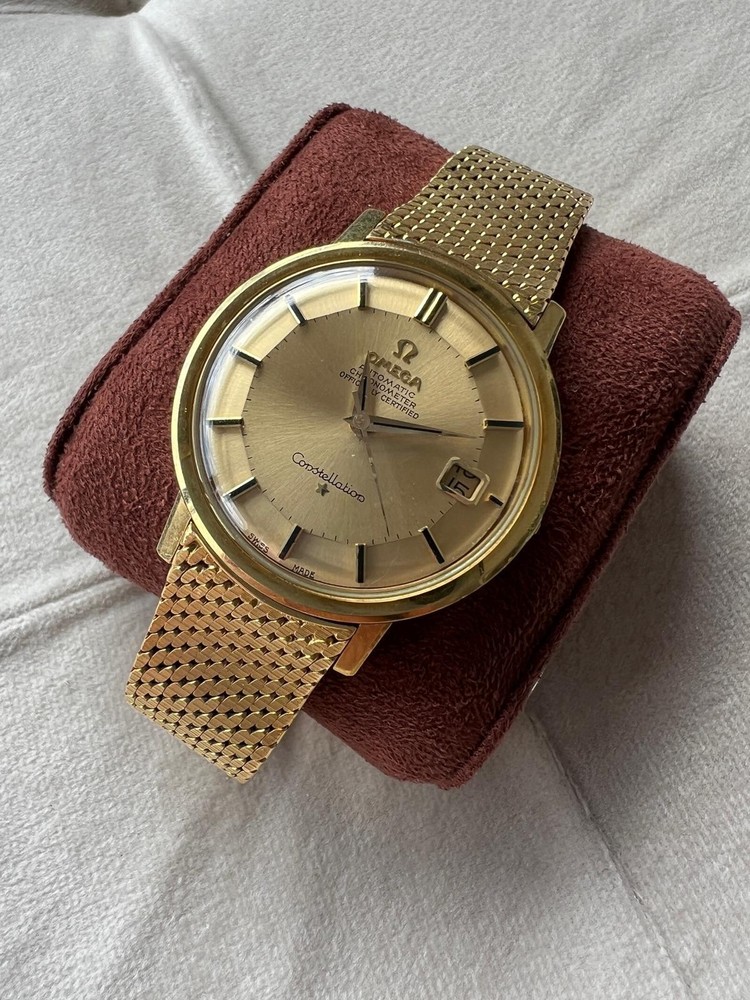Omega Constellation yellow gold vintage chronometer wrist watch Ref. 168.004