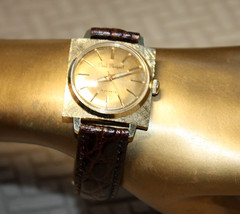 Vintage PAUL PEUGEOT Gold Tone Satin S/Steel Case & Back ST92 Hand Wind Unisex