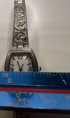 FMD Womens Quartz Watch Silver Stainless Steel Tonneau White Dial Vintage Style