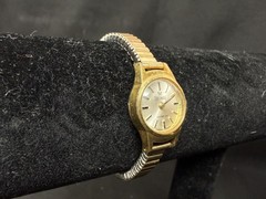 Vintage Precimax Swiss Made Ladies Watch Gold Tone Stretch Band