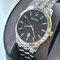 Bulova Sutton Men’s Quartz Silver Date Display Blue Dial Watch 40mm 96B338