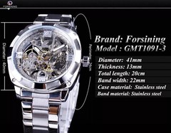 Forsining mens automatic skeleton style watch with band style and color options
