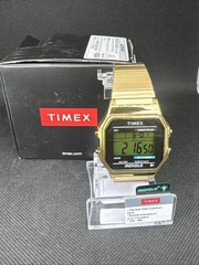 Timex Men’s T78677 Classic Digital Gold-Tone Stainless Steel Expansion Band