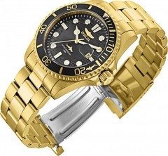 Invicta 30026 Pro Diver Mens Watch Gold 43mm Quartz Analog Wristwatch – New