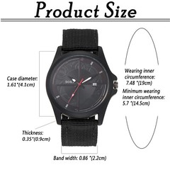 Mens Military Sports Woven Nylon Strap Simple Calendar Quartz Analog Wrist Watch