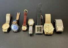 Lot Of 7 Watches, Timex, Geneva, Winnie The Pooh, Acqua, New Batteries In All