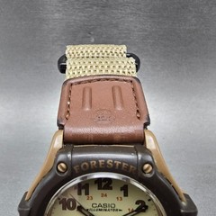 Casio FT-500 Watch Men 42mm Analog Digital Cream Dial Brown Case New Battery SRT
