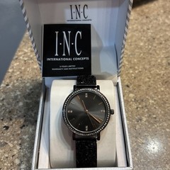 I.N.C. International Women’s Black Sparkly Strap Watch