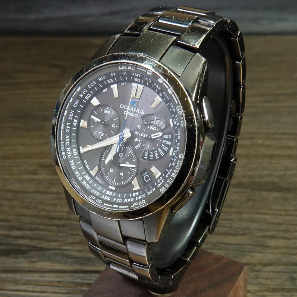 Casio Oceanus OCW-M700 Titanium Radio Solar Tide Graph Used