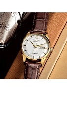 R0101 Men’s Automatic Mechanical Watch Golden Luxury Watch for Men Classic Re…