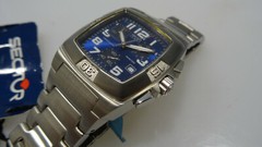 SECTOR 230 BLUE DIAL MINERAL GLASS CHRONOGRAPH 100MT Quartz – NEW –