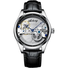 AILANG Men’s Skeleton Hollow Flywheel Bridge Movement Automatic Mechanical Watch
