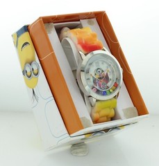 Minions Watch Universal Studios Multicolor Silicone Band Round 40 mm White Dial
