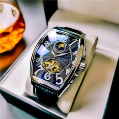 Fully automatic mechanical watch luminous sun, moon and stars men’s watch