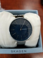 Skagen Women’s Karolina Silk Stainless Steel Mesh Blue Dial Watch SKW2725