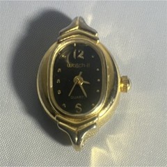 watch-it Gold Base Metal Wristwatch Black Dial Quartz Oval Arabic Numerals