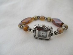 Cardini Beaded Bracelet Watch, Western Style Pressed Metal Case