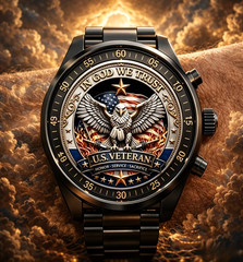 Commemorative Watch 250th Anniversary Freedom Eagle and Fireworks Theme Starry