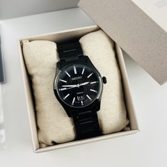 Seiko Essentials SUR515 Black Dial Stainless Steel Men’s Quartz Watch 39.5mm New