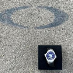Y2K RARE Oakley Crush 1.0 Stainless Steel Black Dial w/Silver Skull Watch