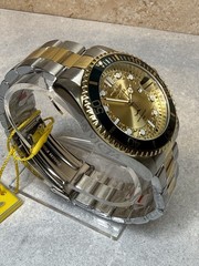 Invicta Pro Diver 43mm Men’s Watch Gold Sunburst Dial Teal Bezel Brand New