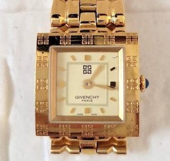 GIVENCHY Paris Square Gold Tone Women Watch Quartz REG1 558962 Swiss Made Vintag