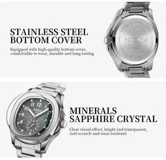 NIBOSI Luxury Men‘s Watches Business Waterproof Male Luminous Silicone