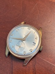 BEAUTIFUL 17 Jewel Swiss Mechanical Mens Watch 1960s 35mm Gold Filled NOT WRKING