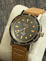Bulova Snorkel 666 Ft Devil Diver Very Rare Bakelite Bezel Pumpkin Patina