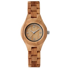 Handmade Olive Wood Watch Women Full Wood Minimalist Natural Grain Quartz Presen