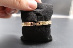 Vtg Pulsar Silver and Gold Tone Blue Face Womens Wrist Watch