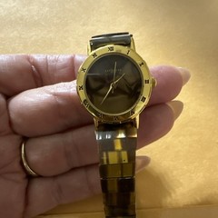 Express Women’s Quartz Analog Gold Tone Round Bracelet Black Roman Dial 12-Hr