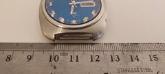 Seiko DX Watch Sunburst Blue Automatic Calendar Model 17 Jewel 6106 – 8439 Runs
