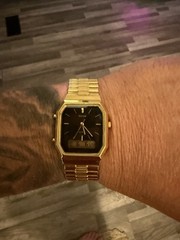 Pulsar Men’s Vintage Ana-Digi Quartz Watch V041-5180 Gold Tone With Alarm, Works