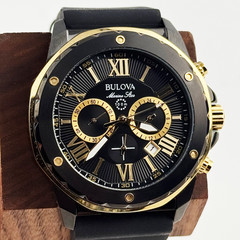 Bulova 98B278 Marine Star Men Watch Black Dial Six-Hand Sports Chronograph