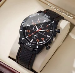 GT Grand Touring Men’s Quartz Analog Watch Black Dial Rubber Strap 44-47.9mm