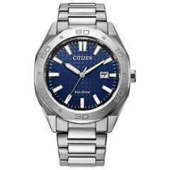 Citizen Mens Sport Casual Eco-Drive Silver Stainless Steel Watch 41MM BM7630-80L