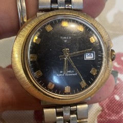 Vintage 1972 Timex UFO 21-Jewels Wrist Watch – Works – Manual Wind – Gold Tone