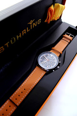 $495 NEW – Stuhrling Men’s C986M 44mm Chronograph Quartz Leather Strap Watch