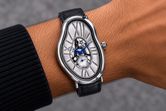 Men’s Abstract Melting Watch Asymmetric Wavy Fused Twisted Watch with Subdial