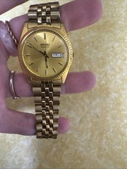Seiko Men’s Quartz Gold Tone Day/Date 25mm Water Resistant Bracelet