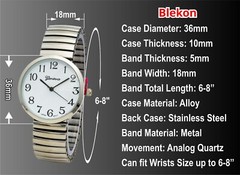 Blekon Collections Women’s 36mm Case Plain Casual Stretch Band Watch