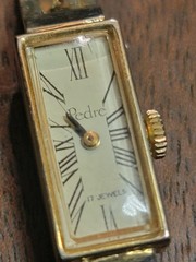 Vintage 1950 OR 1960 Pedre watch, featuring a rectangular gold-plated case