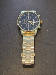Sharms Gold Watch NEW BATTERY Chronograph Style See Pics C67