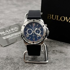 BULOVA Men’s Marine Star A Dark Blue Dial Chronograph Quartz Watch 98B258