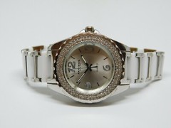 Akribos XXIV AK514WT Genuine Ceramic Quartz Unisex Watch Sz. 8 1/4″ New Battery